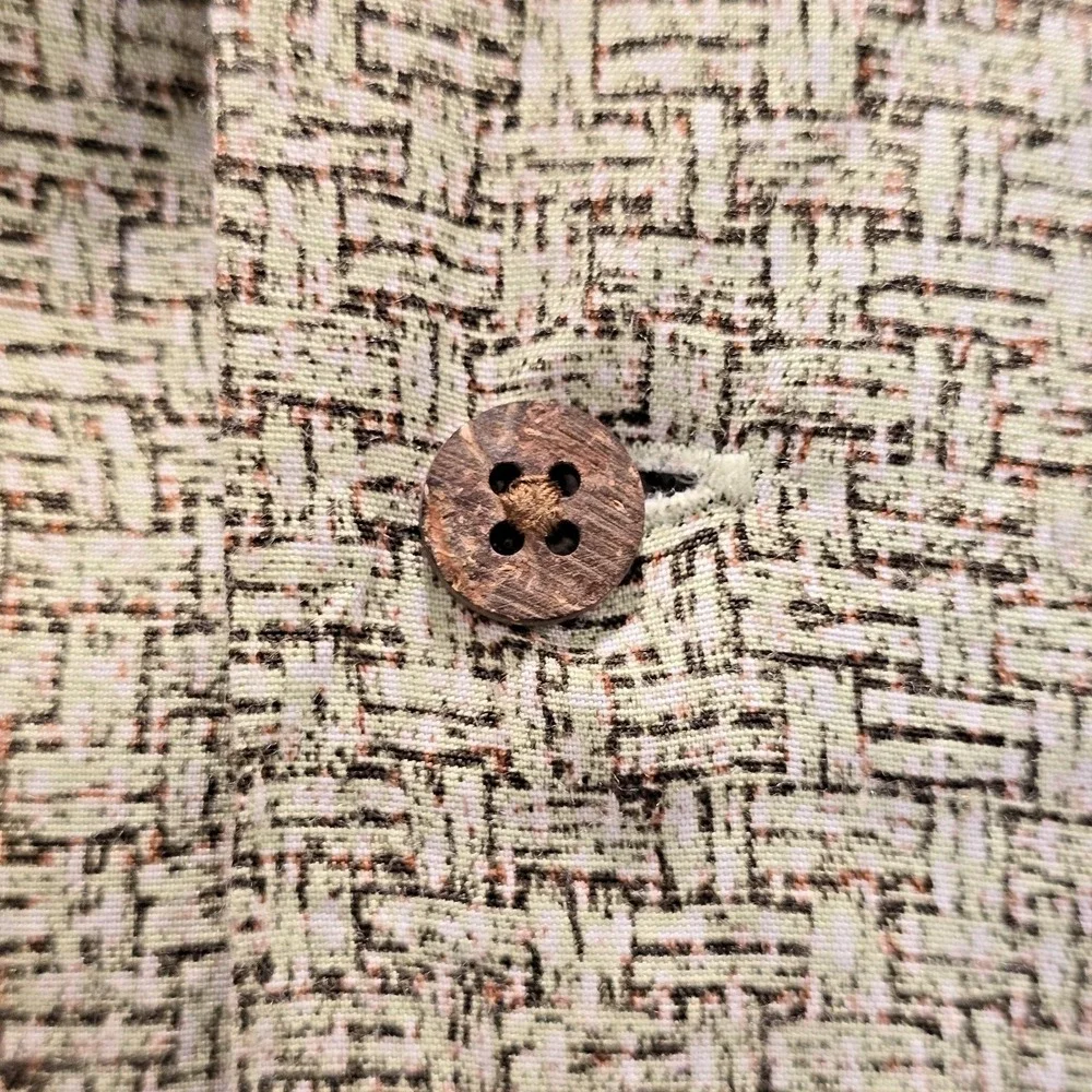 VTG‎ Banana Republic Aloha Hawaiian Shirt S Rayon Coconut Button 90s Crosshatch